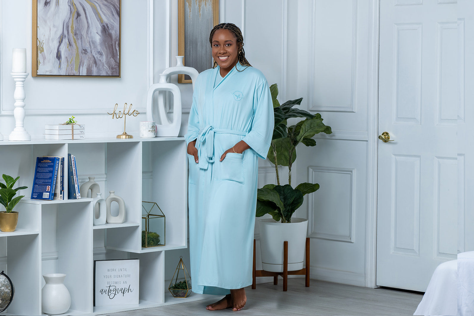 Luxe Lounge Robe – Tranquil Teal